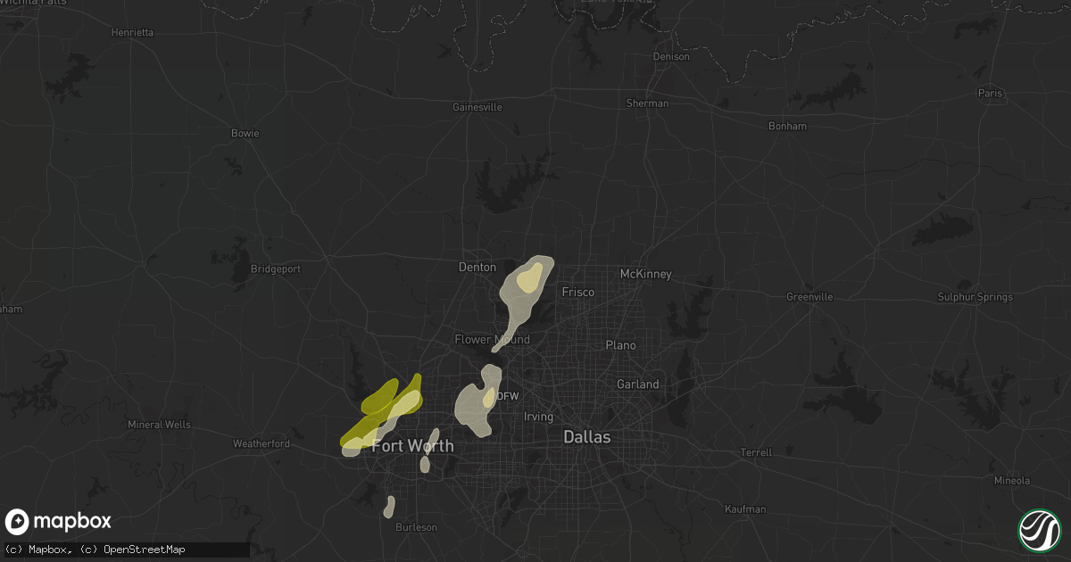 Hail map in Little Elm, TX on March 8, 2016