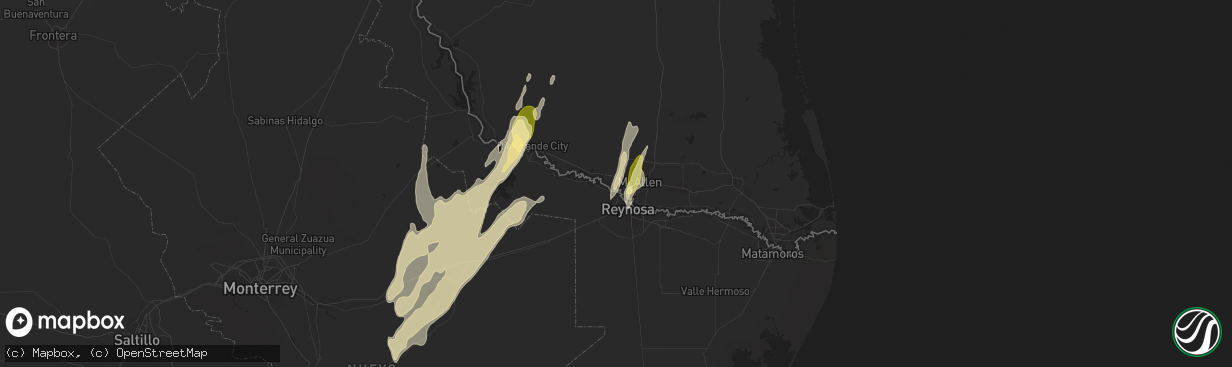 Hail map in Mission, TX on March 8, 2016