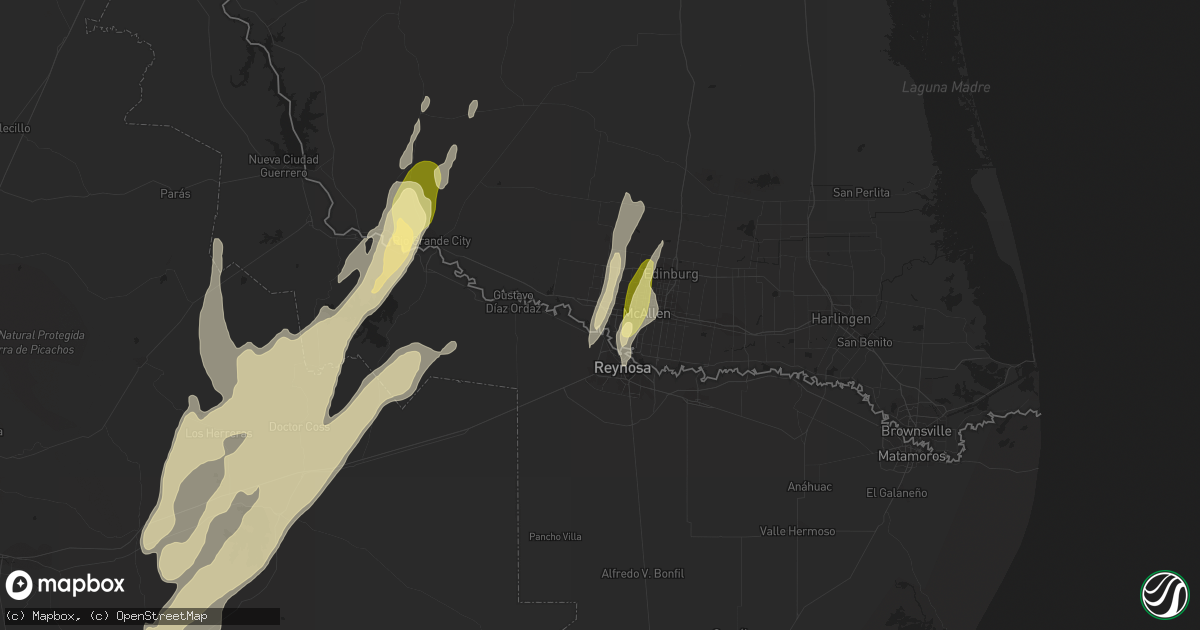 Hail map in Mission, TX on March 8, 2016