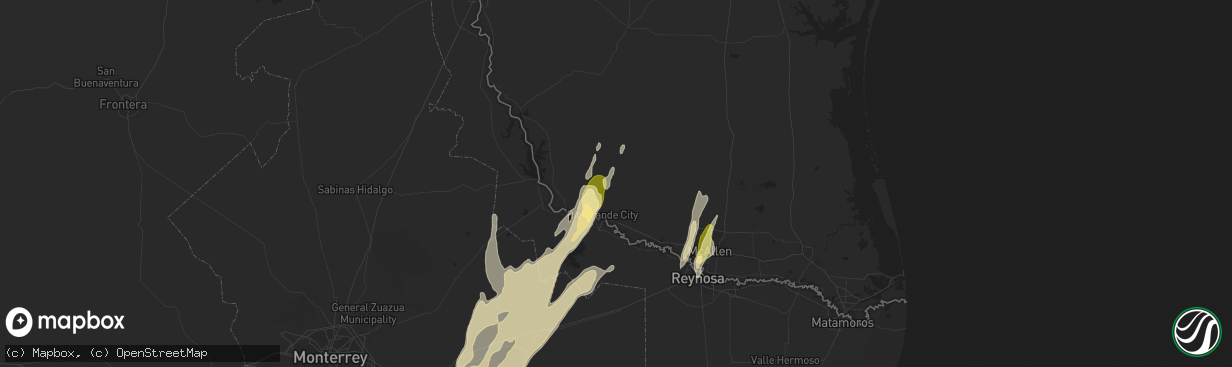 Hail map in Rio Grande City, TX on March 8, 2016