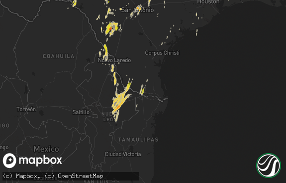 Hail map preview on 03-08-2016