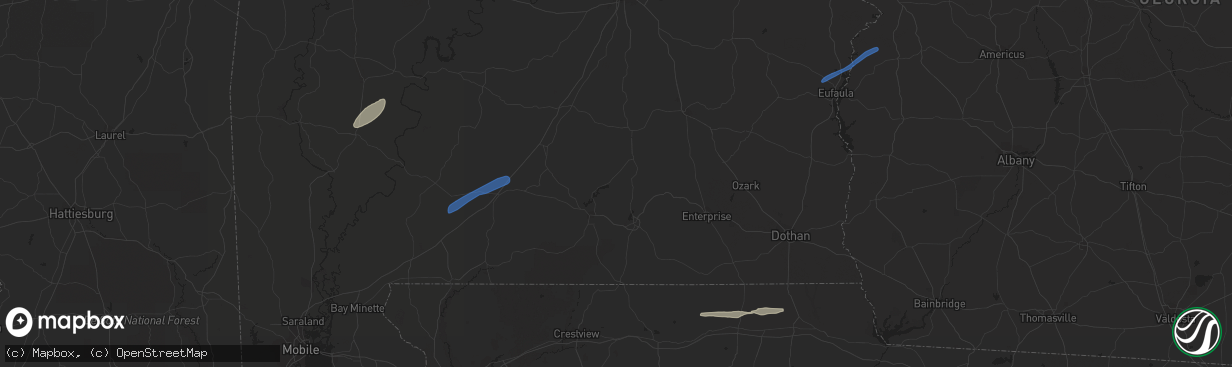 Hail map in Eufaula, AL on March 8, 2022