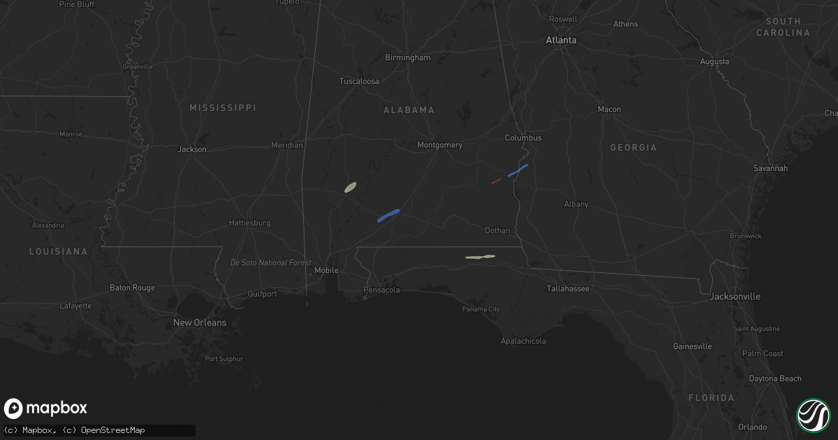 Hail map in Georgia on March 8, 2022
