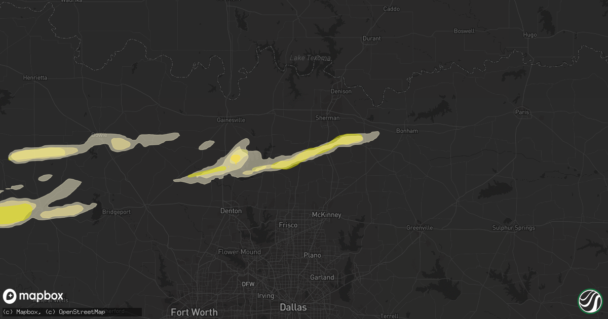 Hail map in Gunter, TX on March 8, 2023