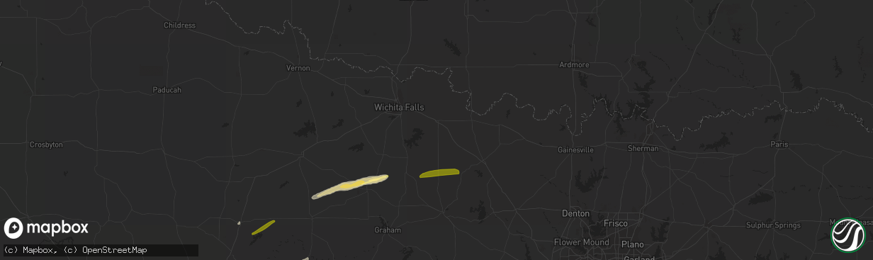 Hail map in Henrietta, TX on March 8, 2023