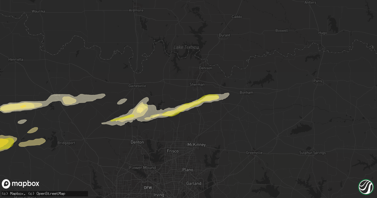 Hail map in Howe, TX on March 8, 2023