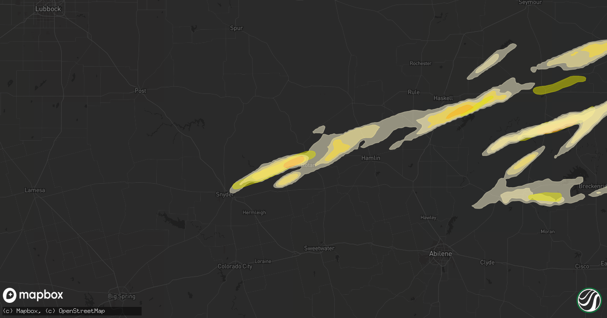 Hail map in Rotan, TX on March 8, 2023