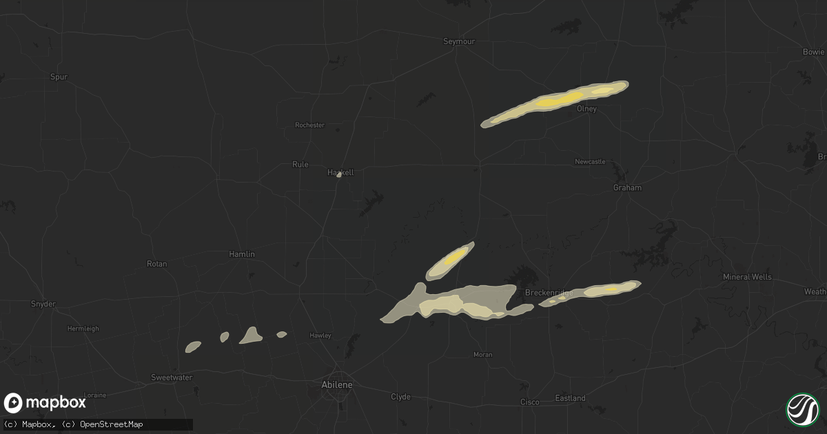 Hail map in Sweetwater, TX on March 8, 2023