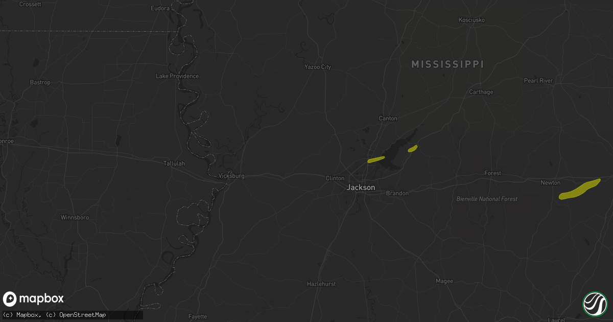 Hail map in Bolton, MS on March 8, 2024