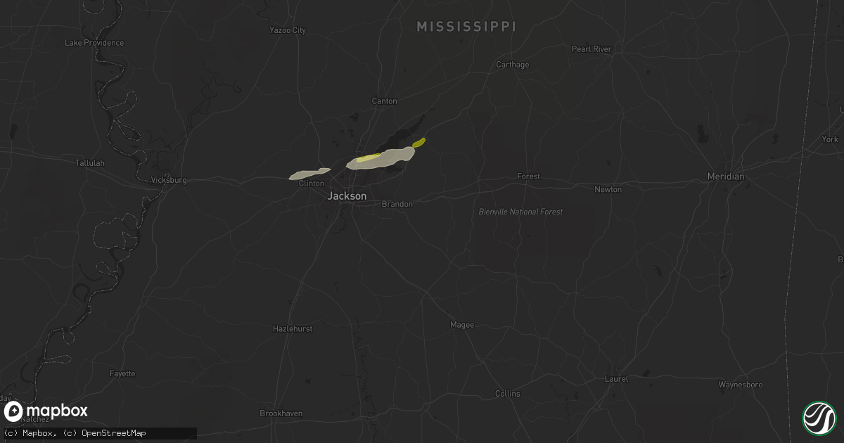 Hail map in Brandon, MS on March 8, 2024