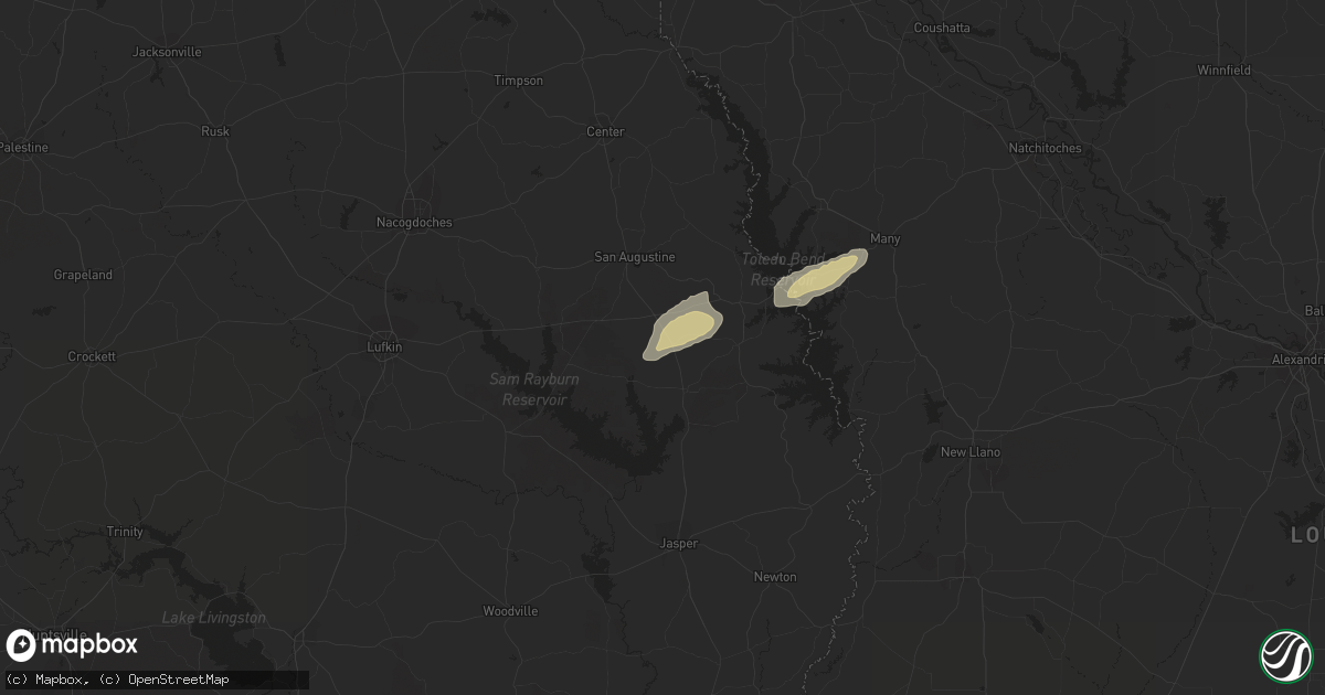 Hail map in Bronson, TX on March 8, 2024