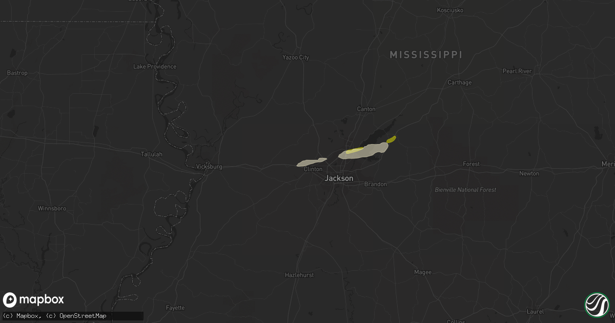 Hail map in Clinton, MS on March 8, 2024
