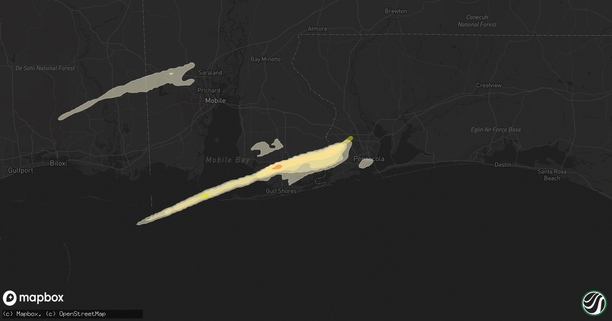 Hail map in Elberta, AL on March 8, 2024