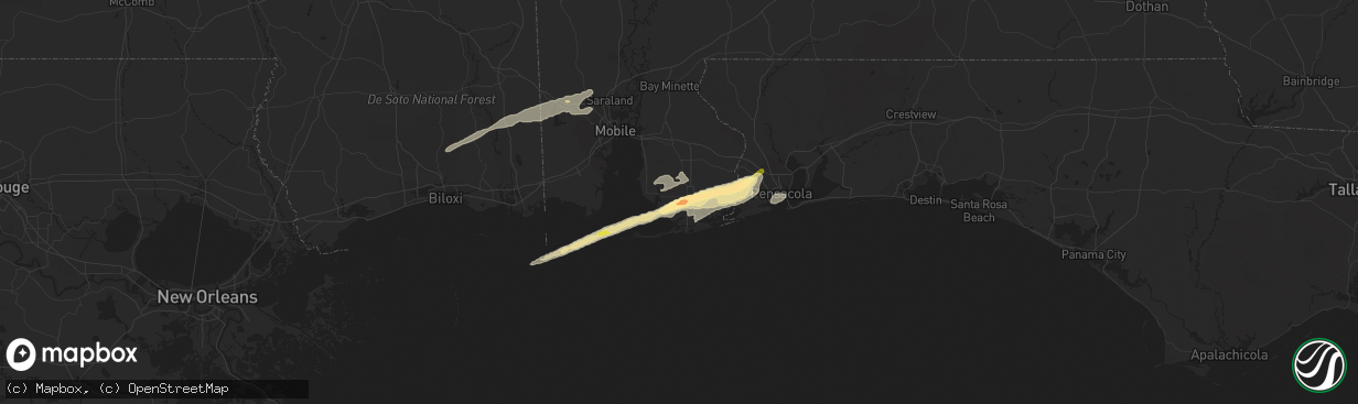 Hail map in Foley, AL on March 8, 2024