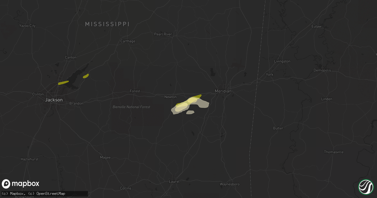 Hail map in Hickory, MS on March 8, 2024