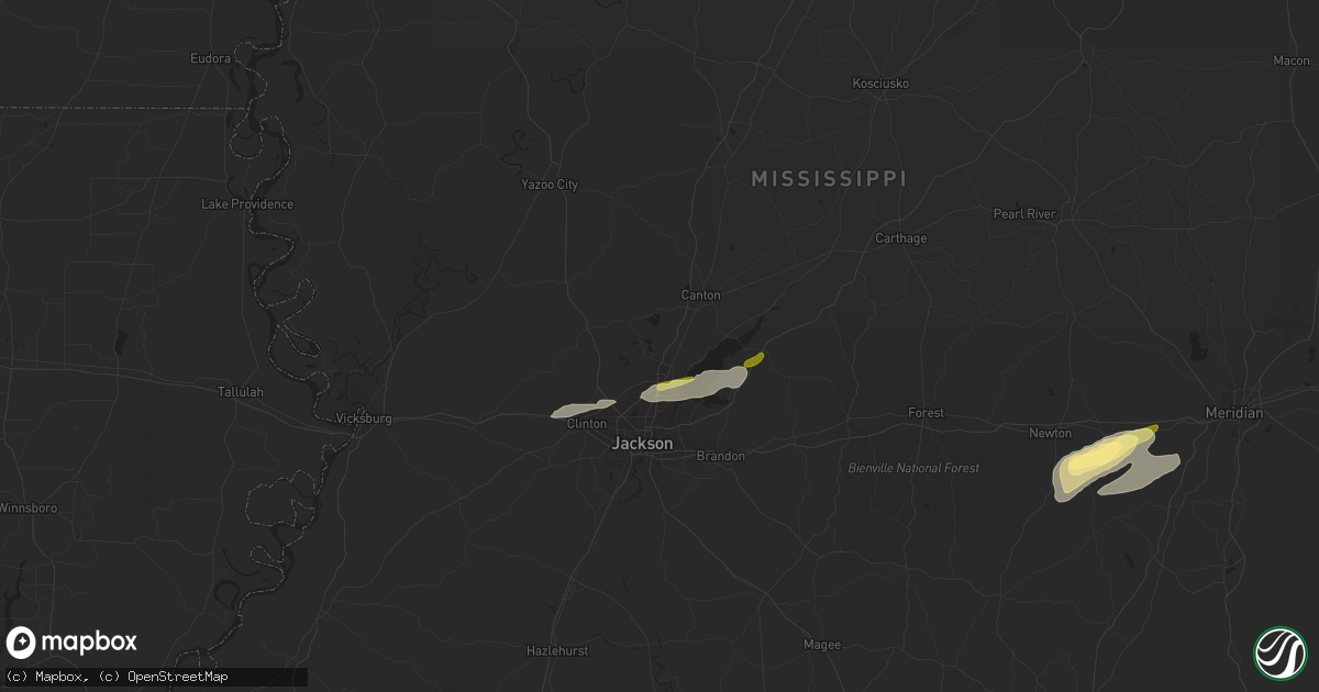 Hail map in Madison, MS on March 8, 2024