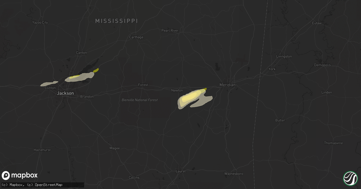 Hail map in Newton, MS on March 8, 2024