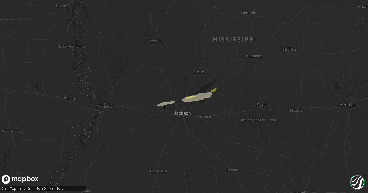 Hail map in Ridgeland, MS on March 8, 2024