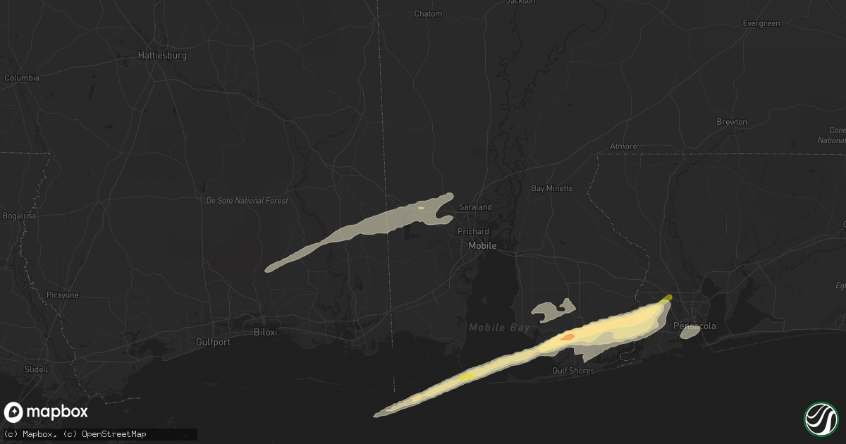 Hail map in Semmes, AL on March 8, 2024