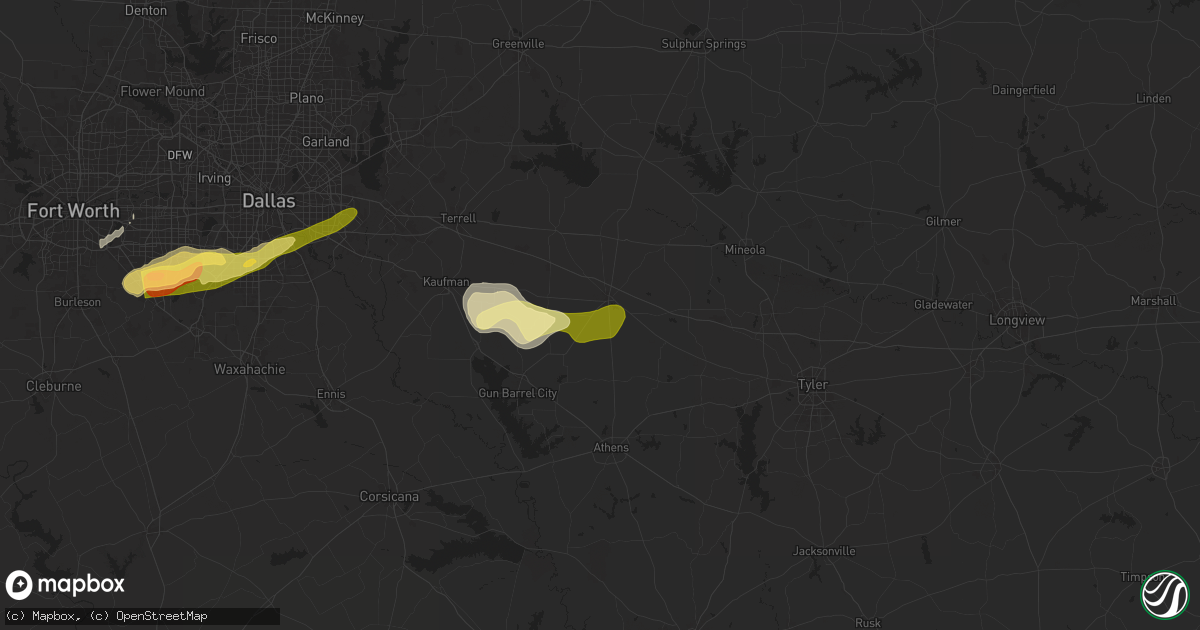 Hail map in Canton, TX on March 8, 2025