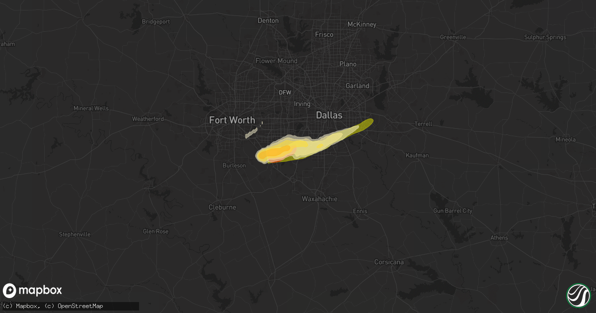 Hail map in Cedar Hill, TX on March 8, 2025