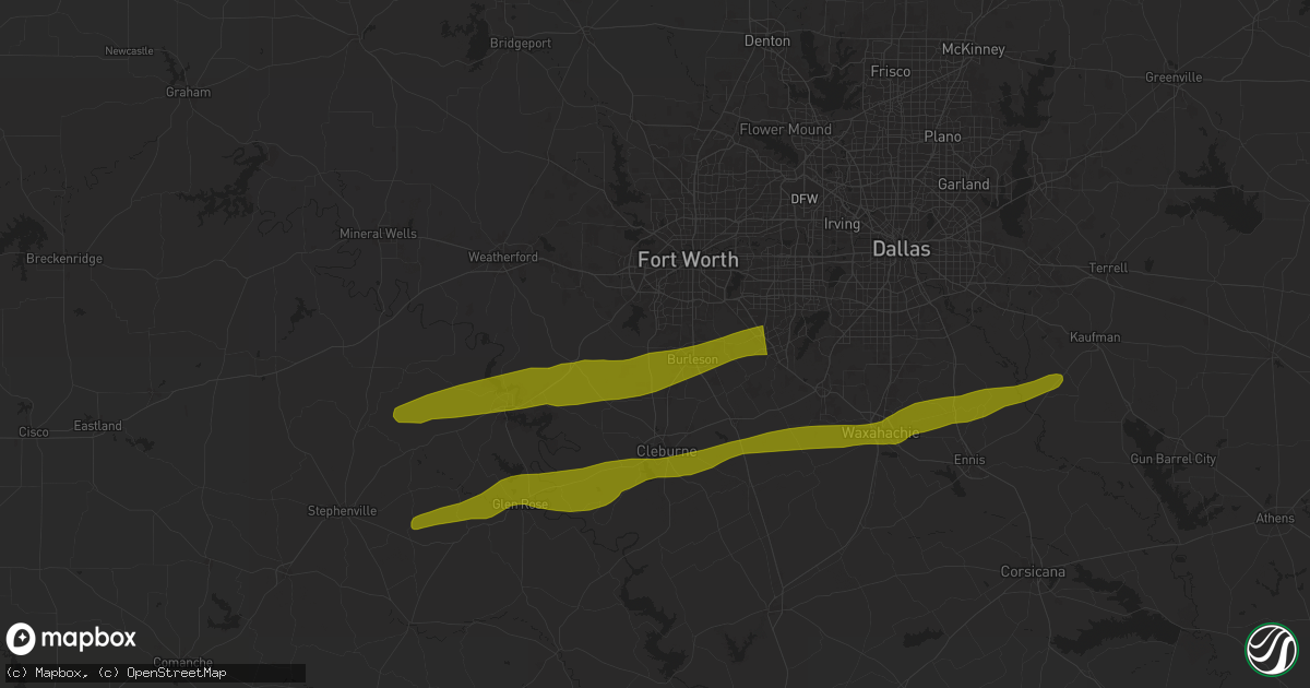 Hail map in Crowley, TX on March 8, 2025