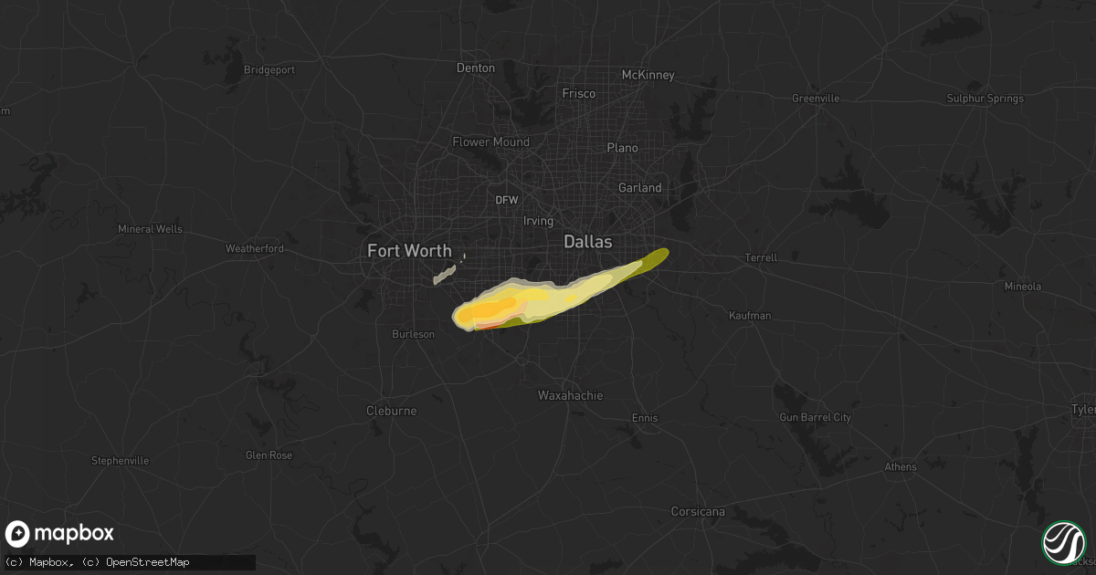 Hail map in Duncanville, TX on March 8, 2025