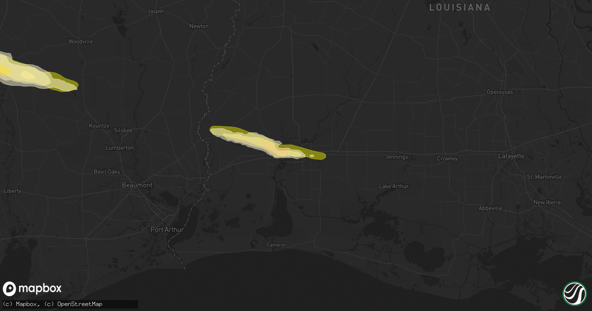 Hail map in Lake Charles, LA on March 8, 2025
