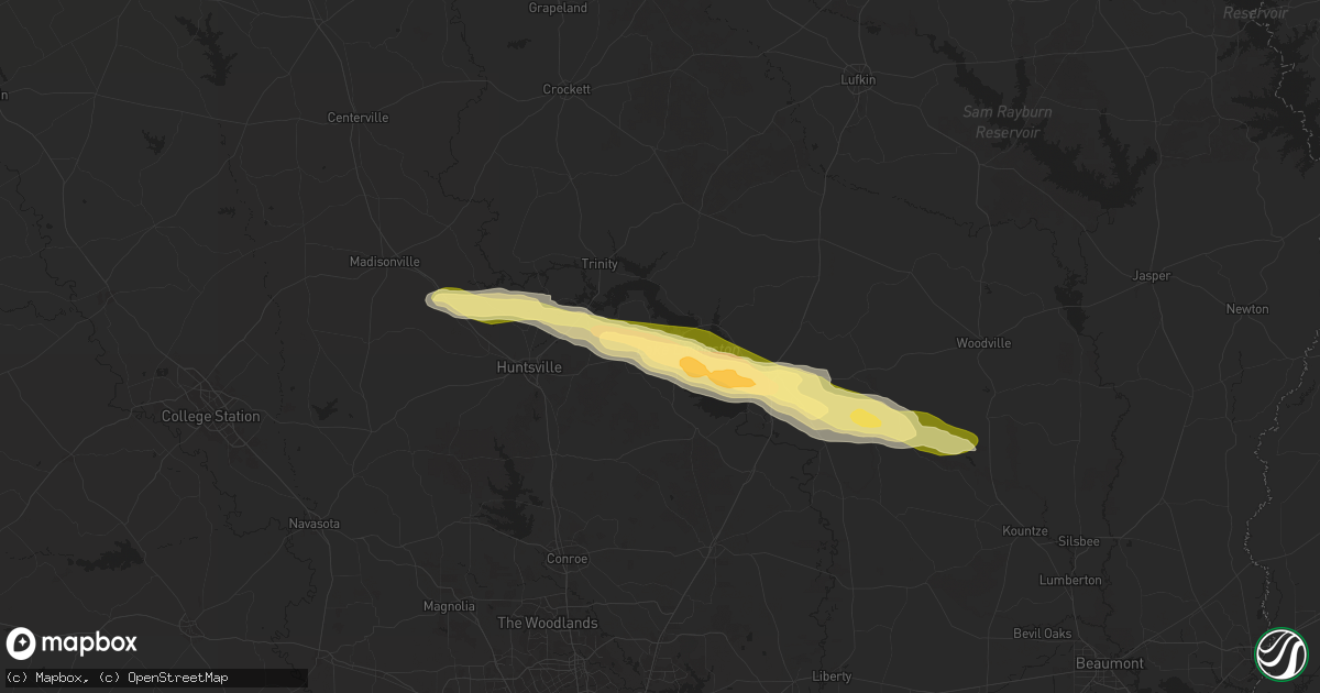 Hail map in Pointblank, TX on March 8, 2025