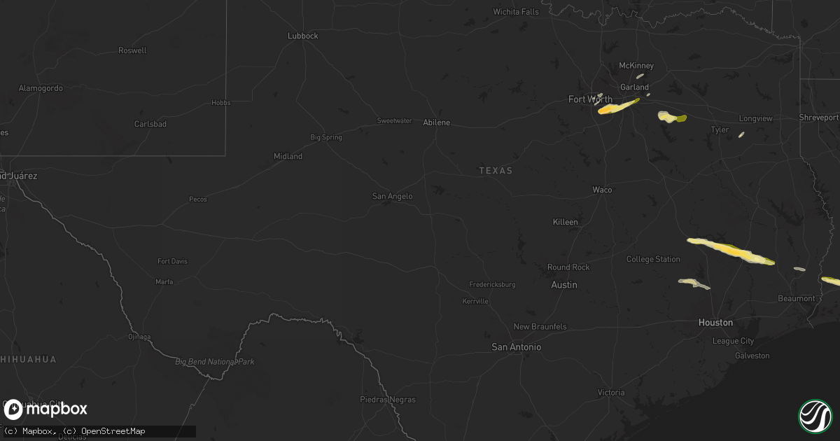 Hail map in Texas on March 8, 2025