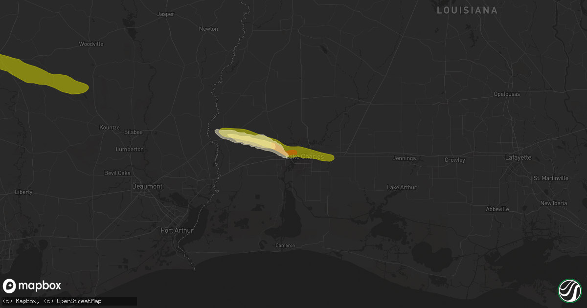 Hail map in Westlake, LA on March 8, 2025