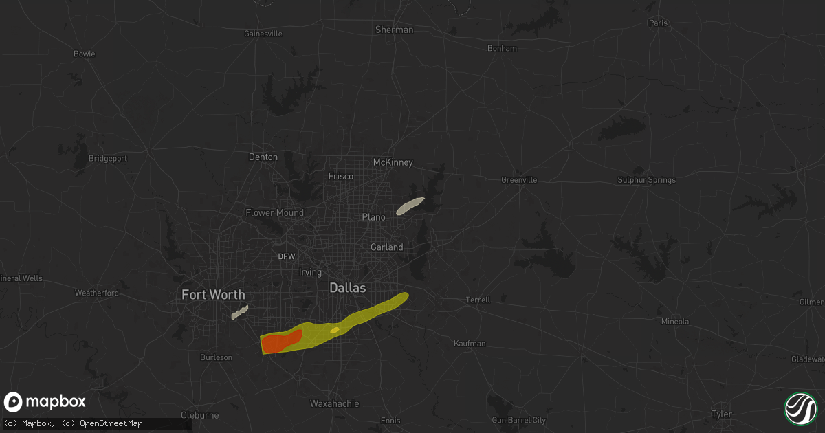 Hail map in Wylie, TX on March 8, 2025