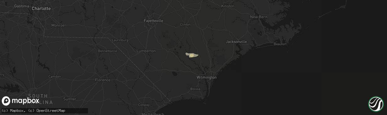 Hail map in Atkinson, NC on March 8, 2026