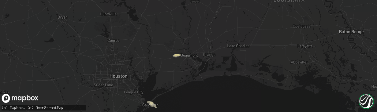 Hail map in Beaumont, TX on March 8, 2026