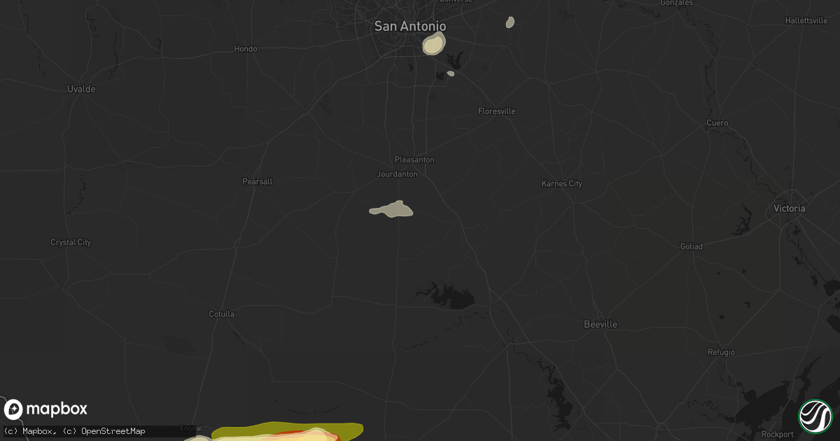 Hail map in Christine, TX on March 8, 2026