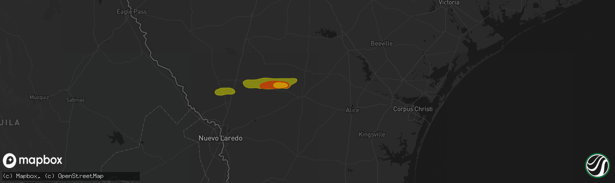 Hail map in Freer, TX on March 8, 2026