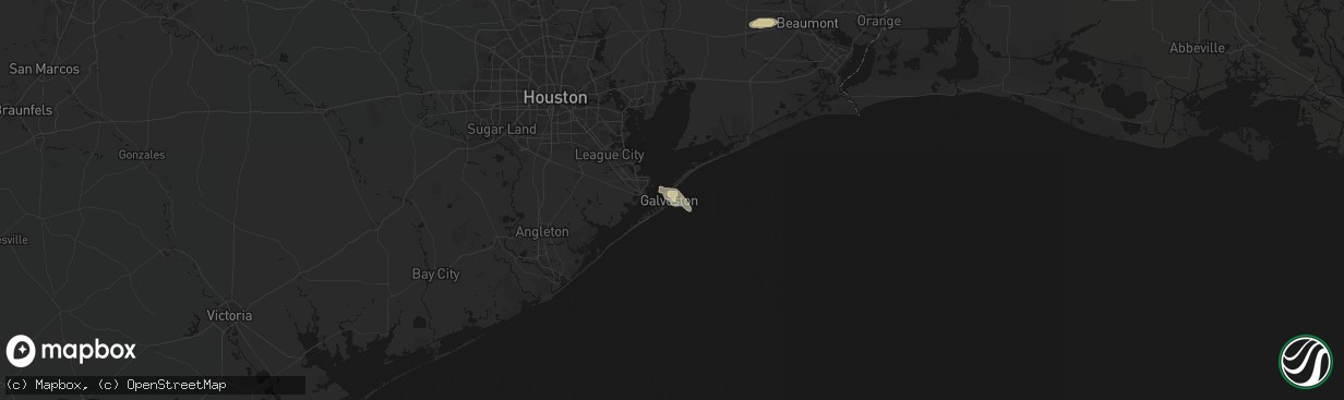 Hail map in Galveston, TX on March 8, 2026