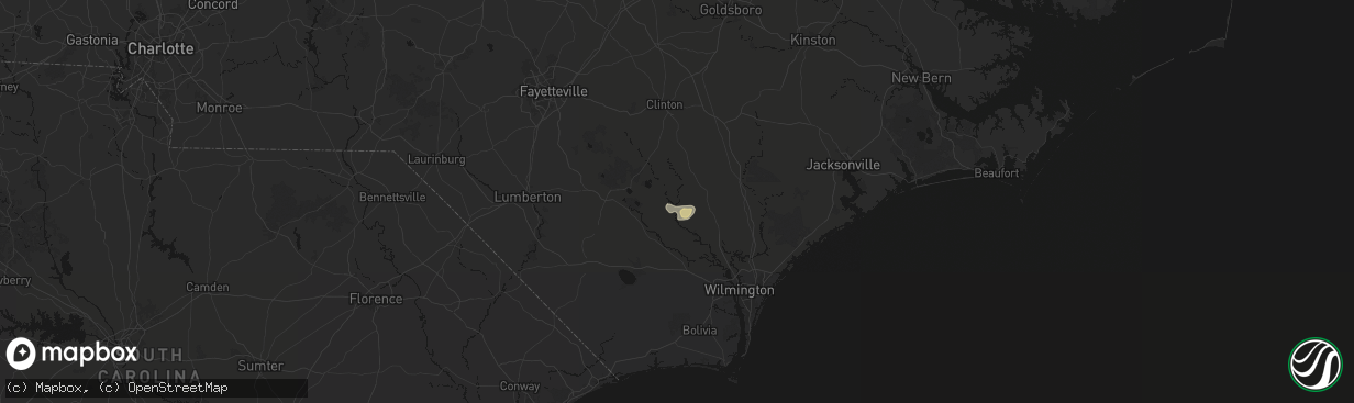 Hail map in Ivanhoe, NC on March 8, 2026