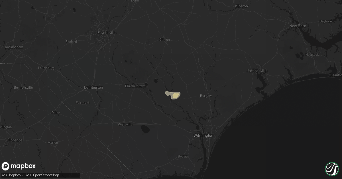 Hail map in Ivanhoe, NC on March 8, 2026