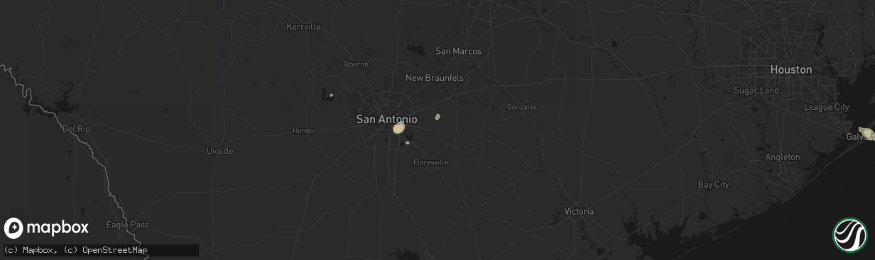 Hail map in La Vernia, TX on March 8, 2026