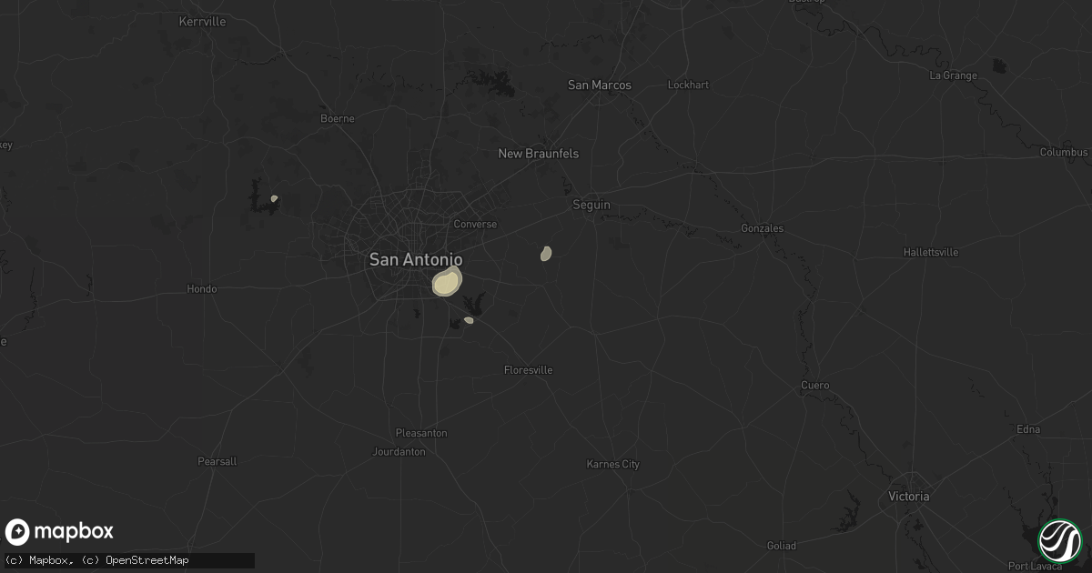 Hail map in La Vernia, TX on March 8, 2026