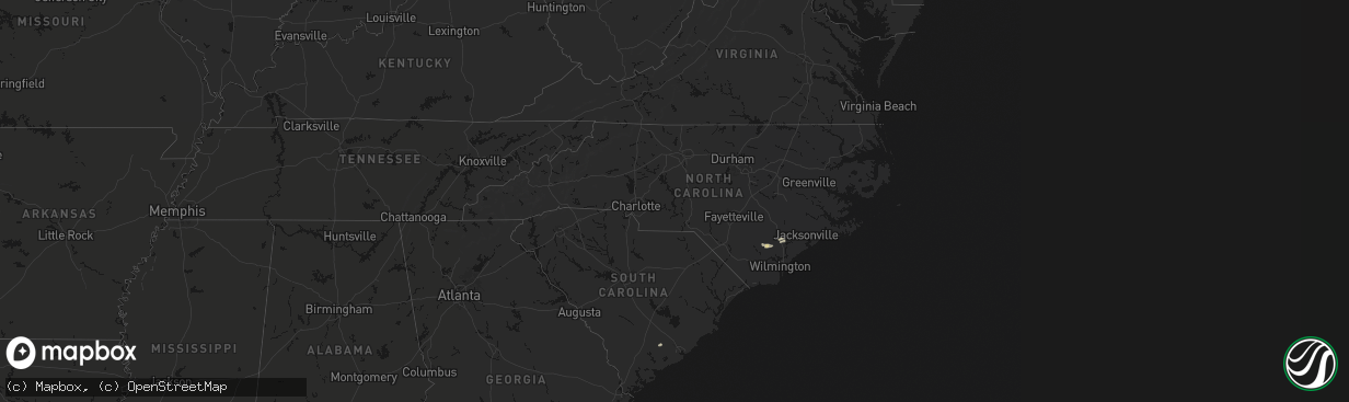 Hail map in North Carolina on March 8, 2026