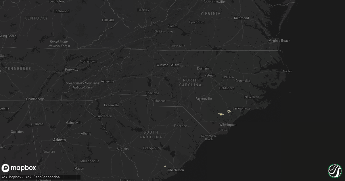 Hail map in North Carolina on March 8, 2026