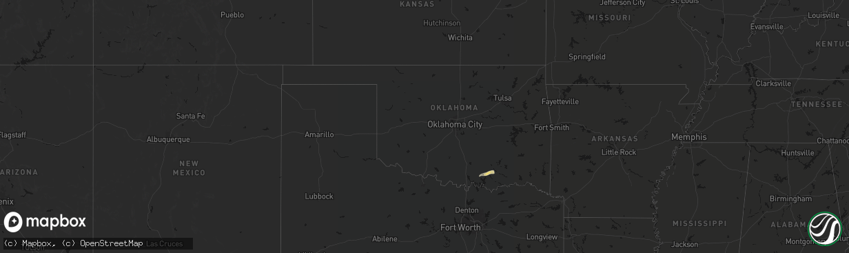 Hail map in Oklahoma on March 8, 2026