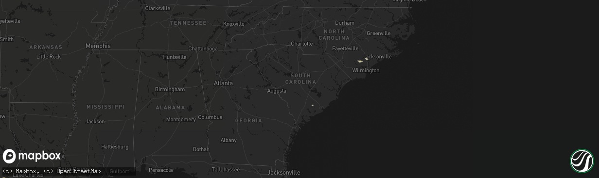 Hail map in South Carolina on March 8, 2026