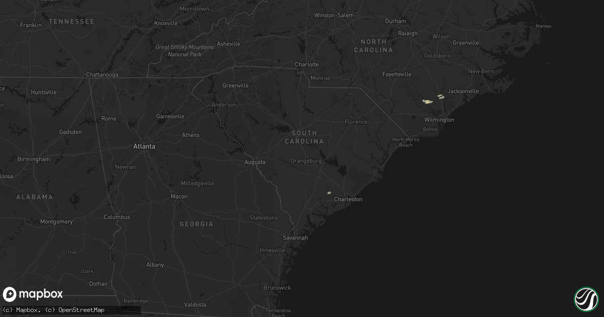 Hail map in South Carolina on March 8, 2026