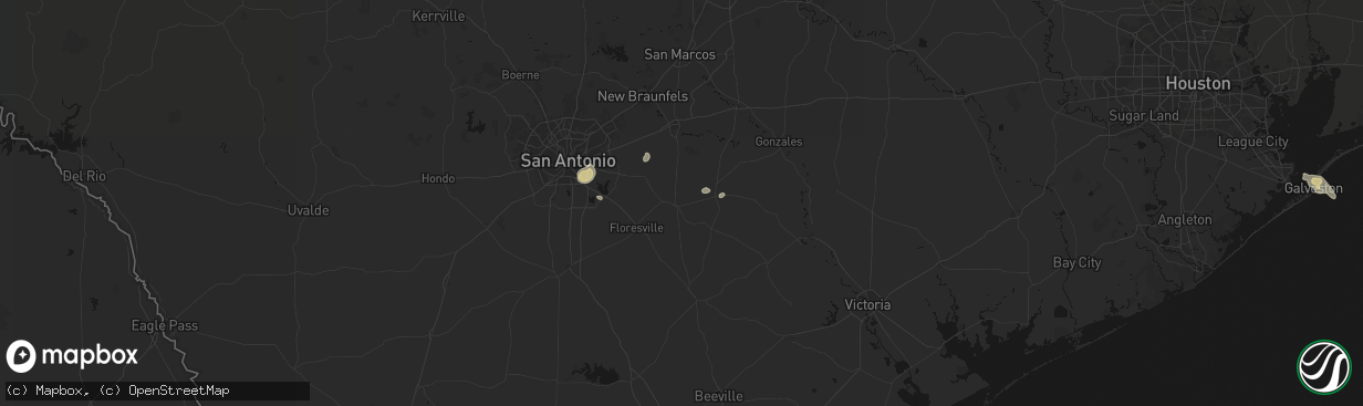 Hail map in Stockdale, TX on March 8, 2026