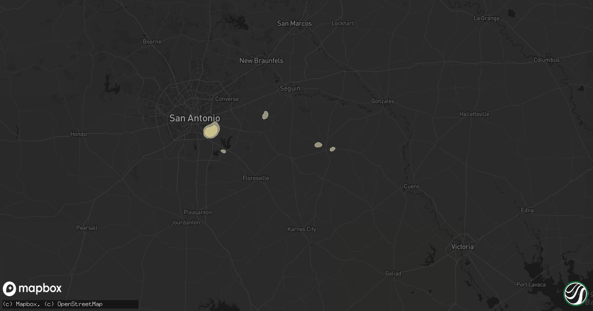 Hail map in Stockdale, TX on March 8, 2026