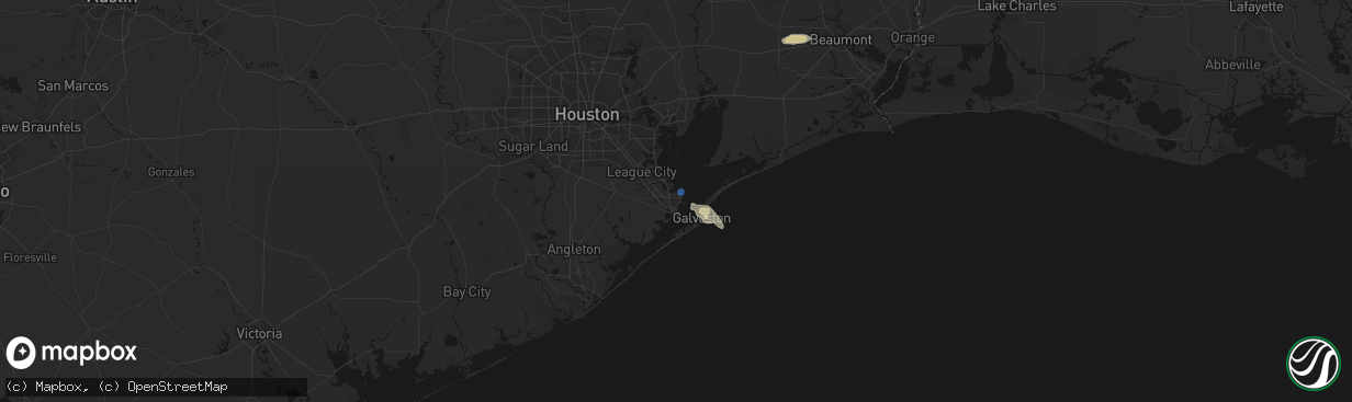 Hail map in Texas City, TX on March 8, 2026