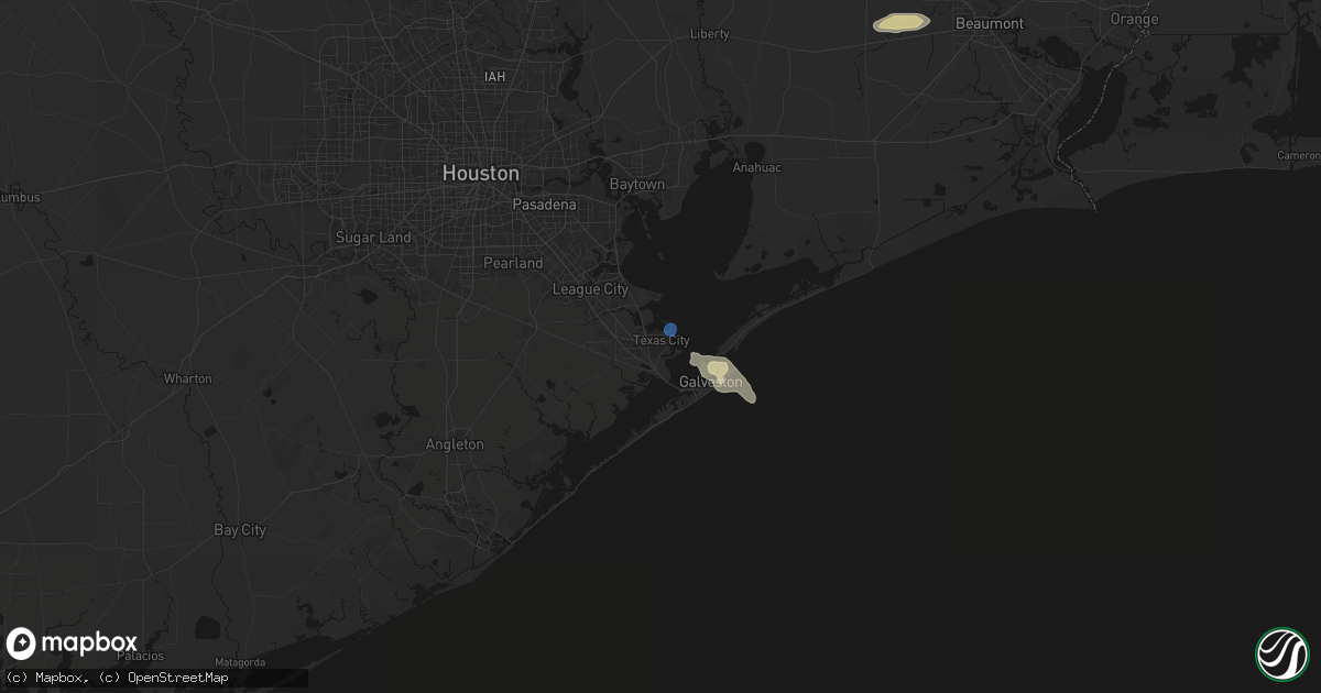Hail map in Texas City, TX on March 8, 2026